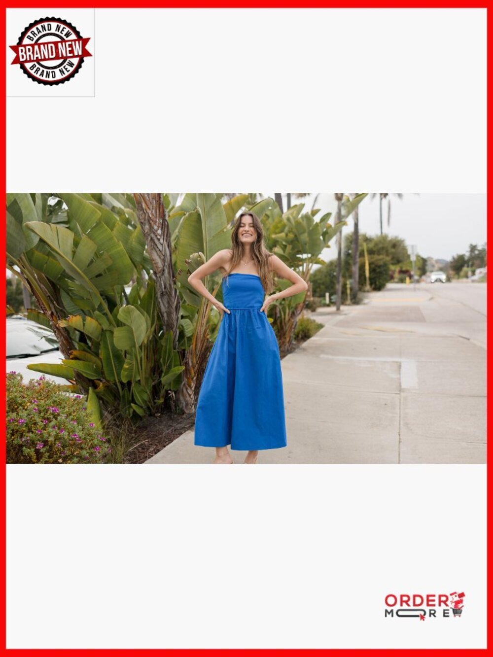 Strapless Maxi Dress Tube Top A-Line Long Formal Cocktail Party Dress - Picture 7 of 7